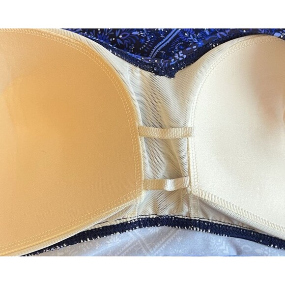 Swimsuits For All Women's Size 22 Blue Floral Tankini Top Only Empire Padded - Picture 6 of 9